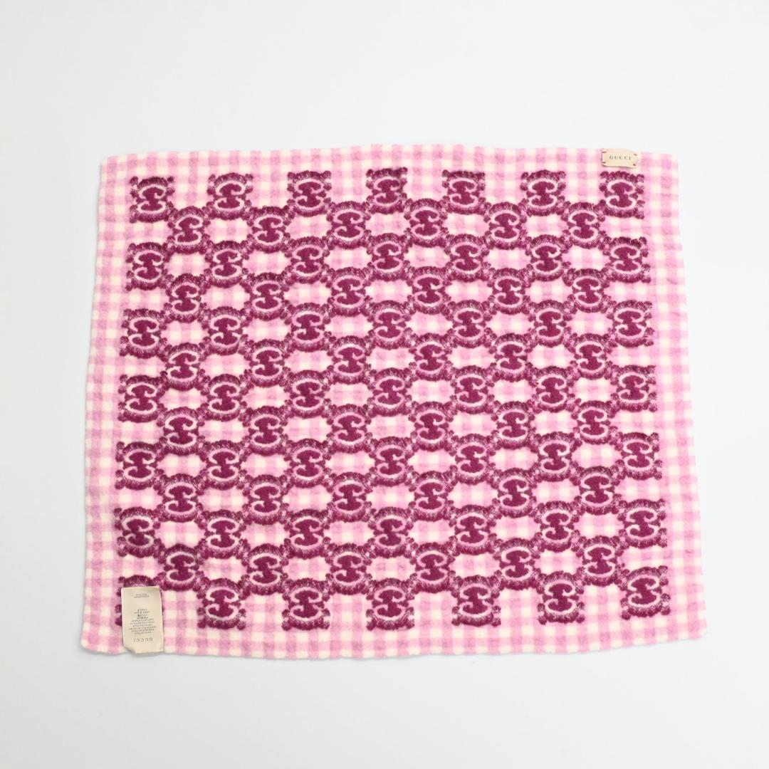 47277☆冬 GUCCI グッチ GG柄 ブランケット ひざ掛け ピンク