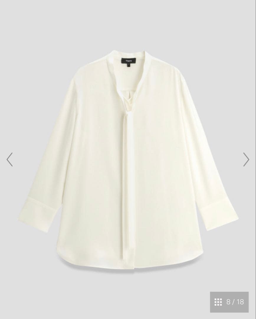 セオリー　Theory Prime ette Tie Blouse セオリー Theory ブラウス PRIME GGT TIE BLOUSE （オフホワイト