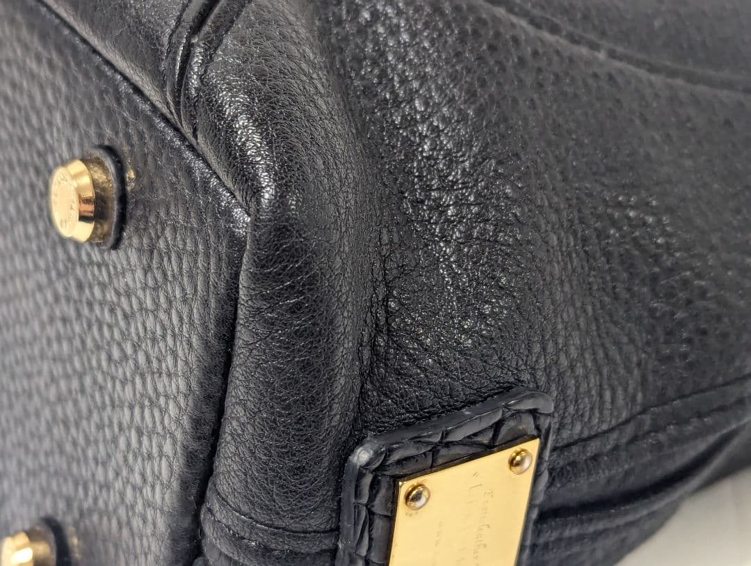 LEATHER JEWELS Crystal 2way バッグ黒 B690