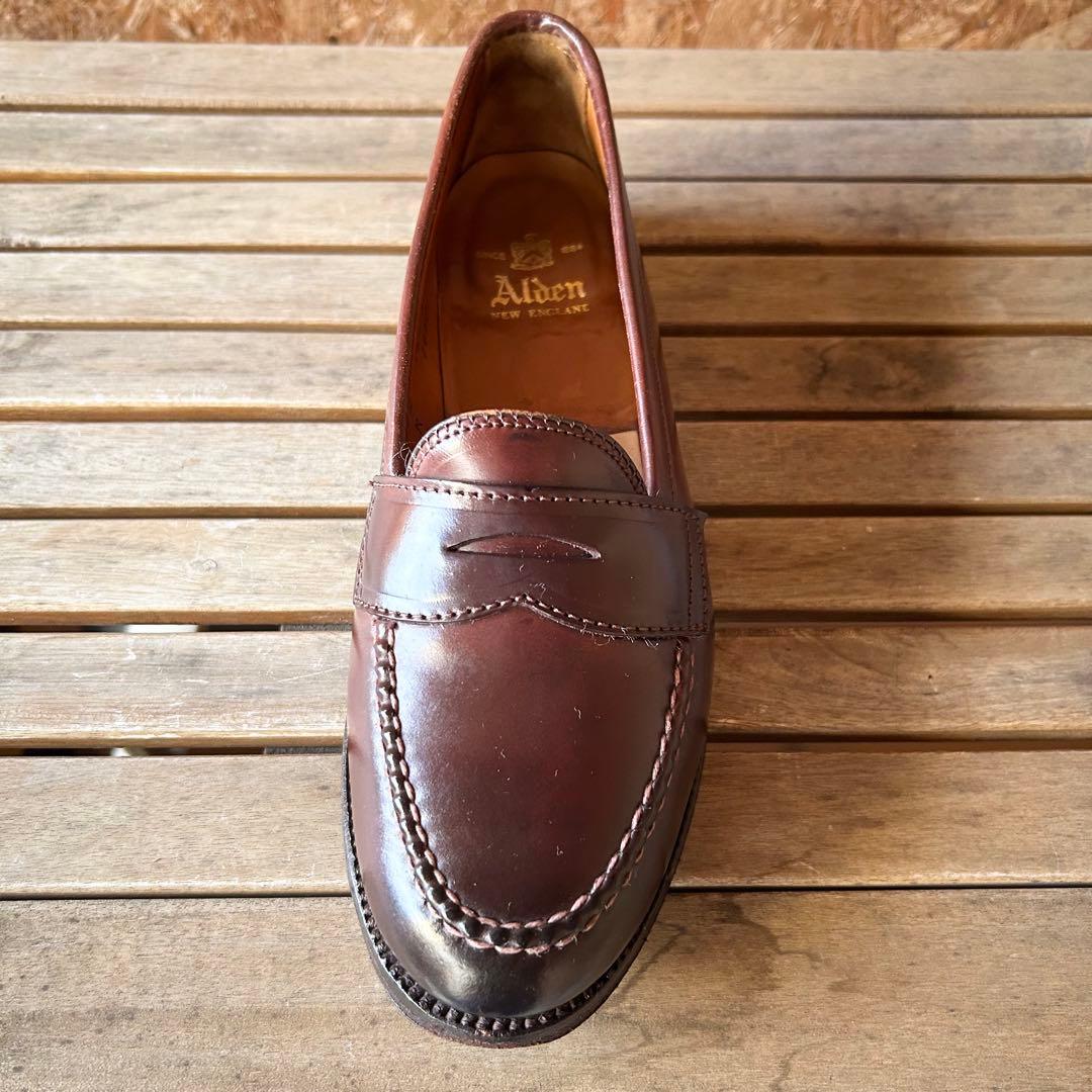 名作 Alden 14501 コードバン ローファー 7.5D 袋付き