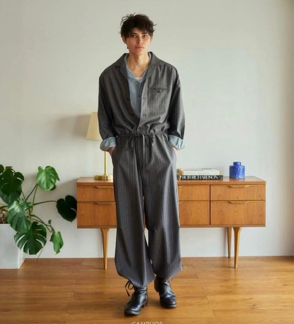 camphorwood つなぎ ジャンプスーツ Lサイズ Camphor wood リネン ジャンプスーツ つなぎ Lサイズ アイボリー