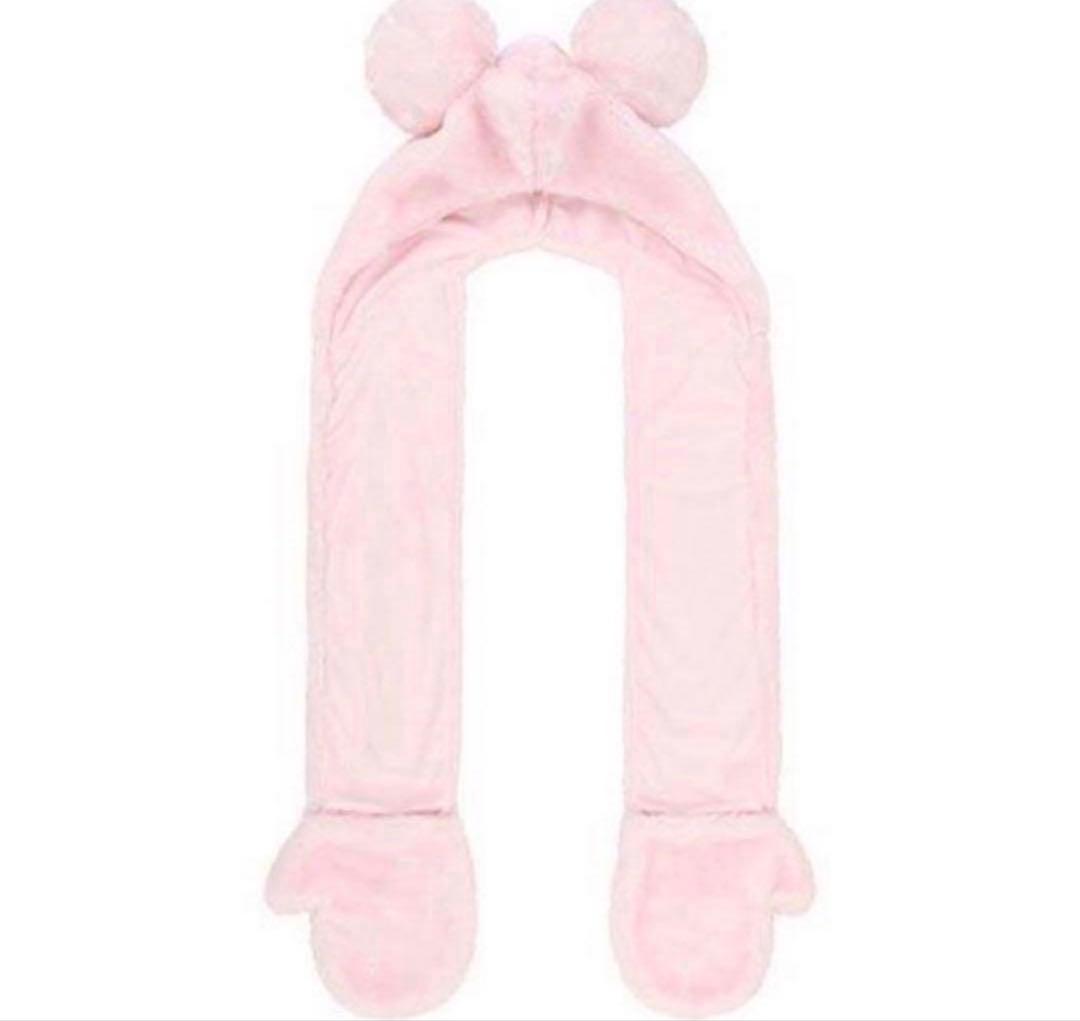 ディズニー マフラーキャップ ミニー ピンク - メルカリ