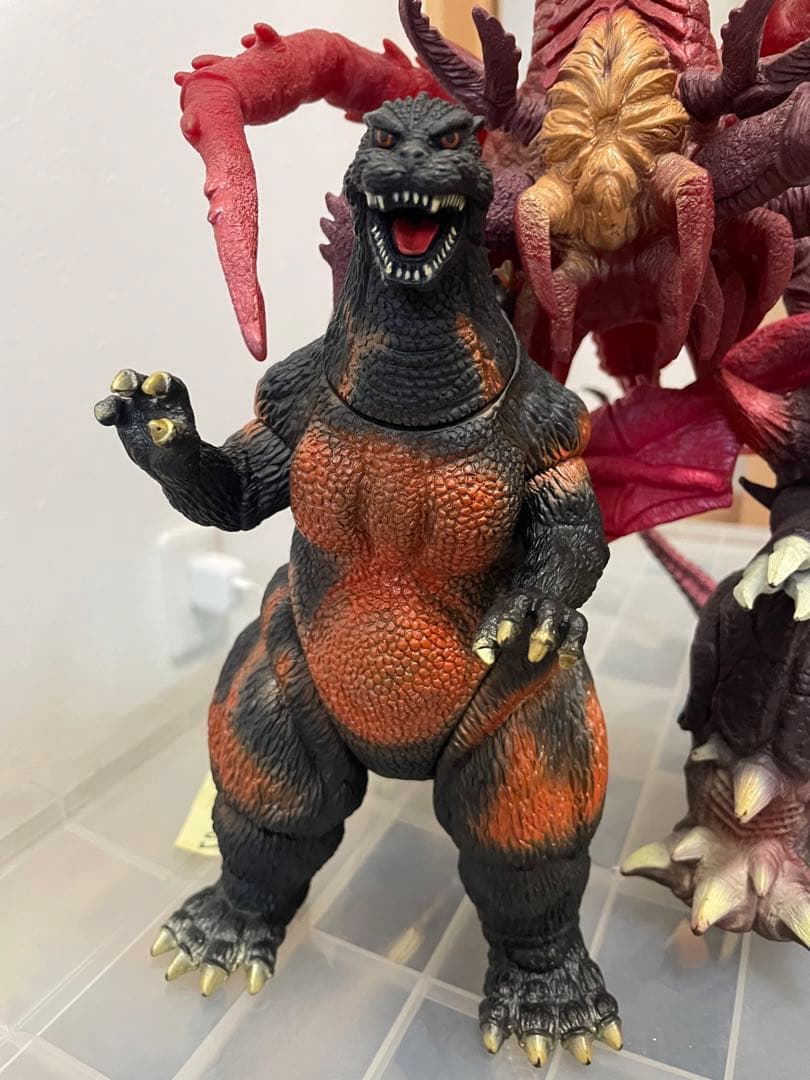 バーニングゴジラ デストロイヤ集合体 完全体セット ソフビ 当時物