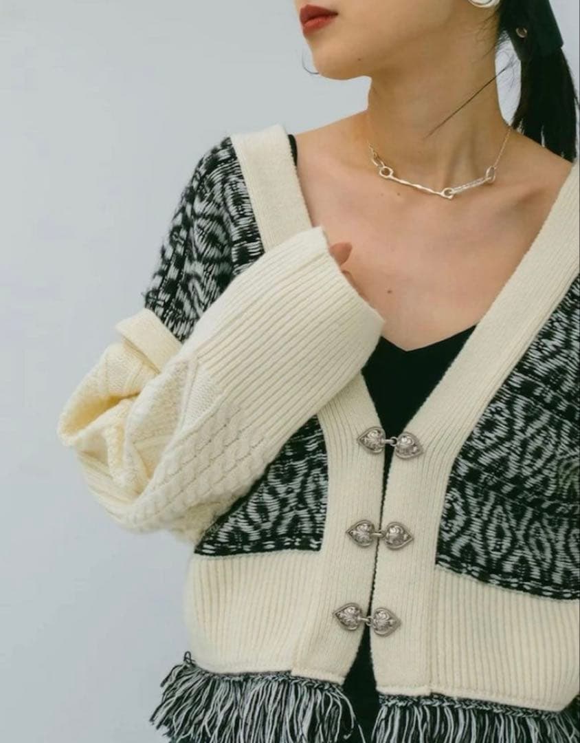 marte 2wayバイカラー ニット カーディガン 2way Bi-color Knit Cardigan – MARTE