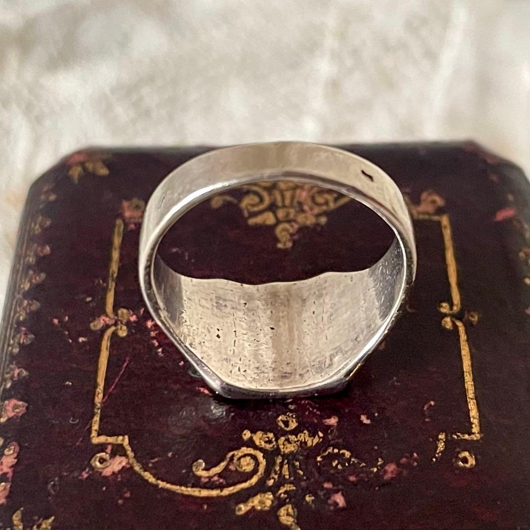 ブギウギ 様専用 純銀製紋章デザインリング フランスアンティーク