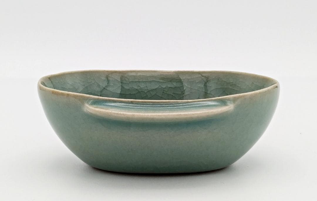 ☆柳海剛 高麗青磁【曲水之宴酒盃】共箱共布付き】35年程前存命中の