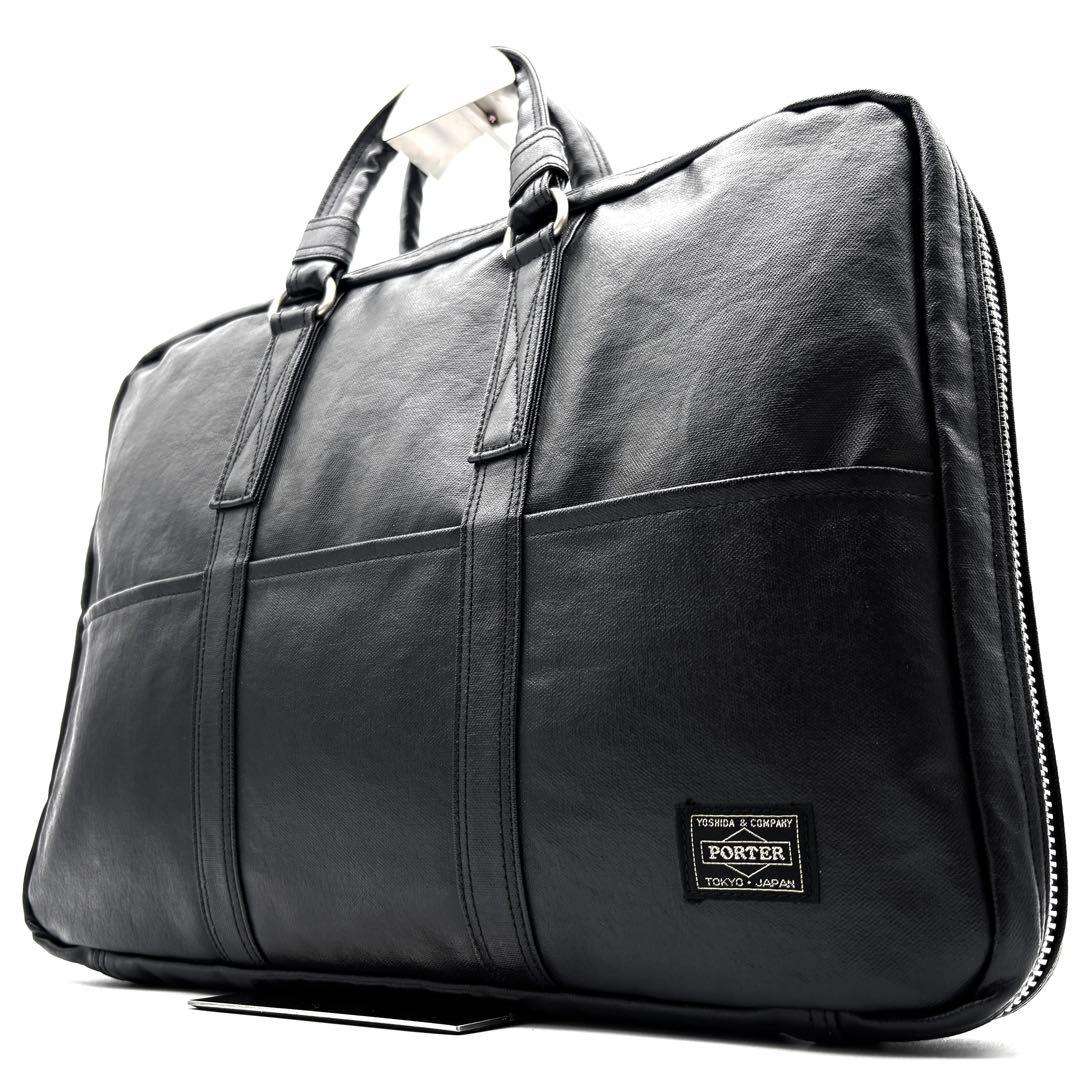 極美品 ポーター 吉田カバン フリースタイル ビジネスバッグ A4 PC可 黒 PORTER ポーター クリップ 2WAYブリーフケース 550-08961 吉田カバン
