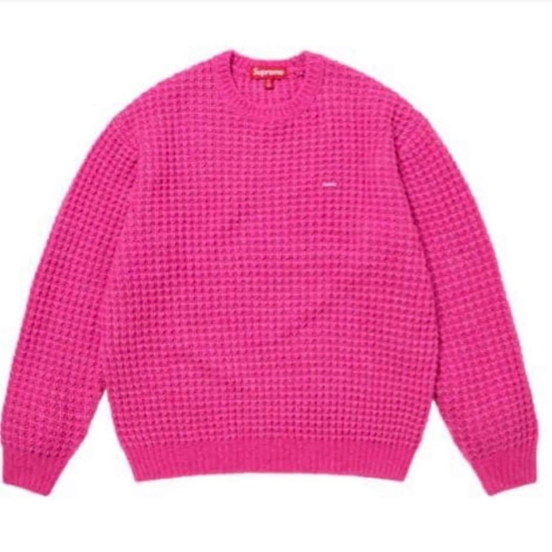 supreme Small Box Waffle Sweater pink L - メルカリ