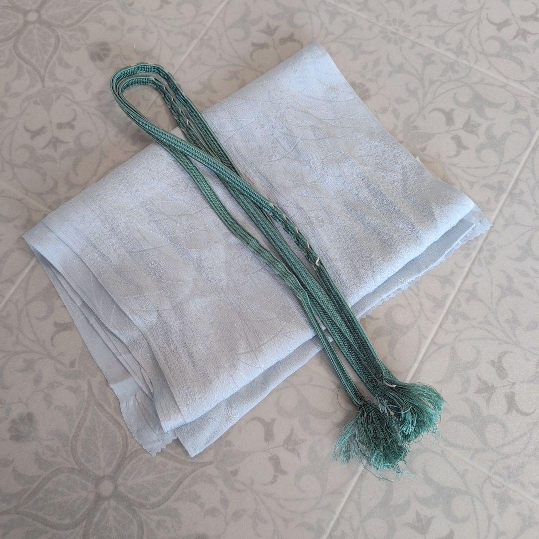 大セール中】小紋 フルセット 着物 正絹 青紺地 色彩 帯ユニーク F前