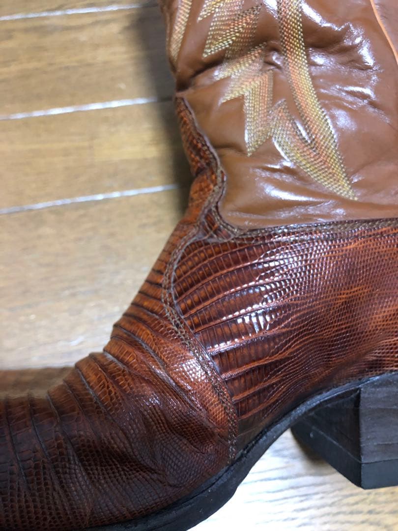 トニーラマ リザードブラウン レザー ウエスタンブーツ ブラックラベル