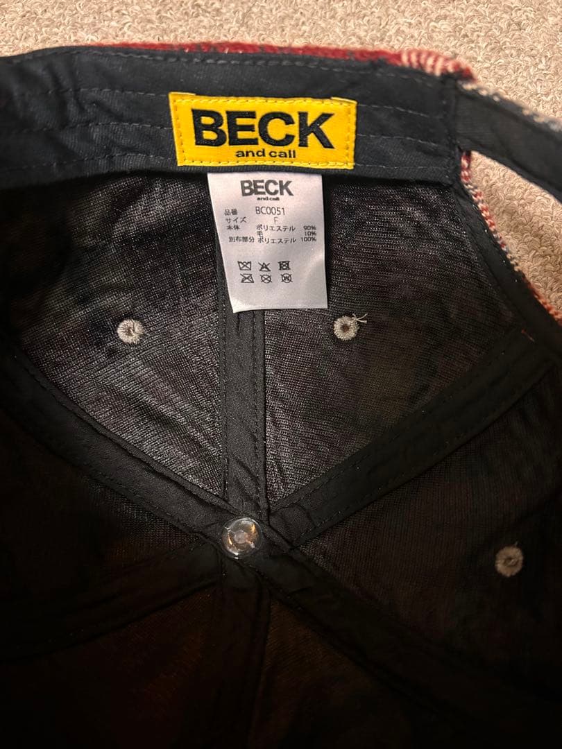 Beck and call B logo チェック柄キャップ - メルカリ