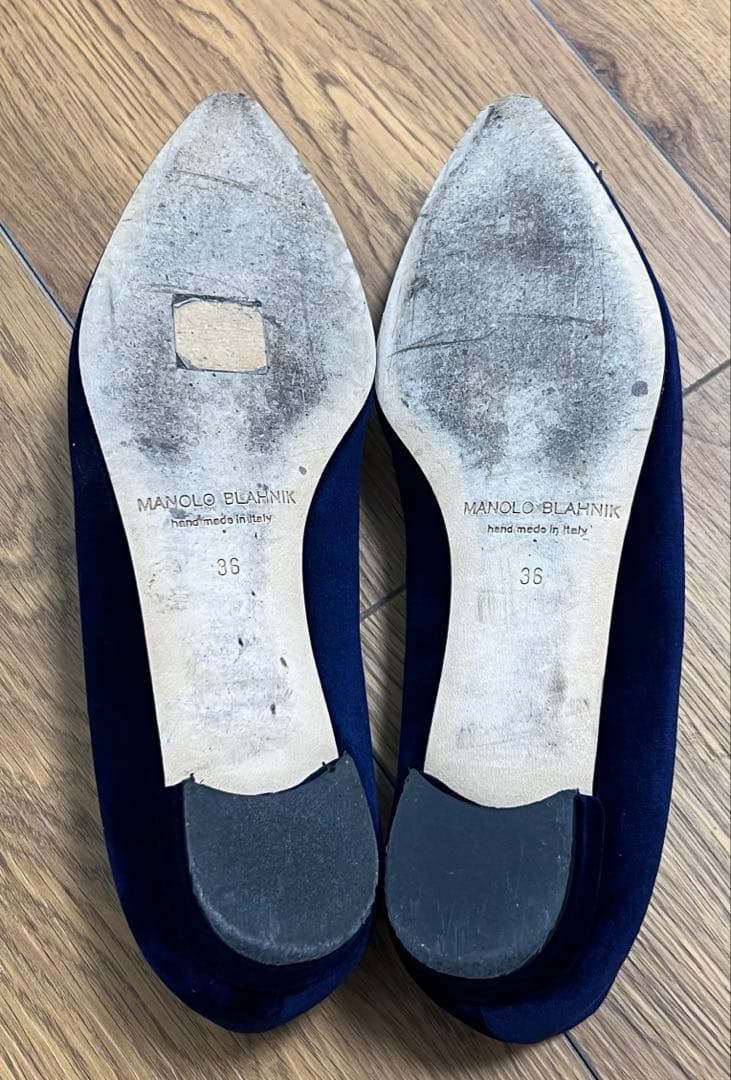 Mimi 様専用MANOLO BLAHNIK ネイビー フラットシューズ36
