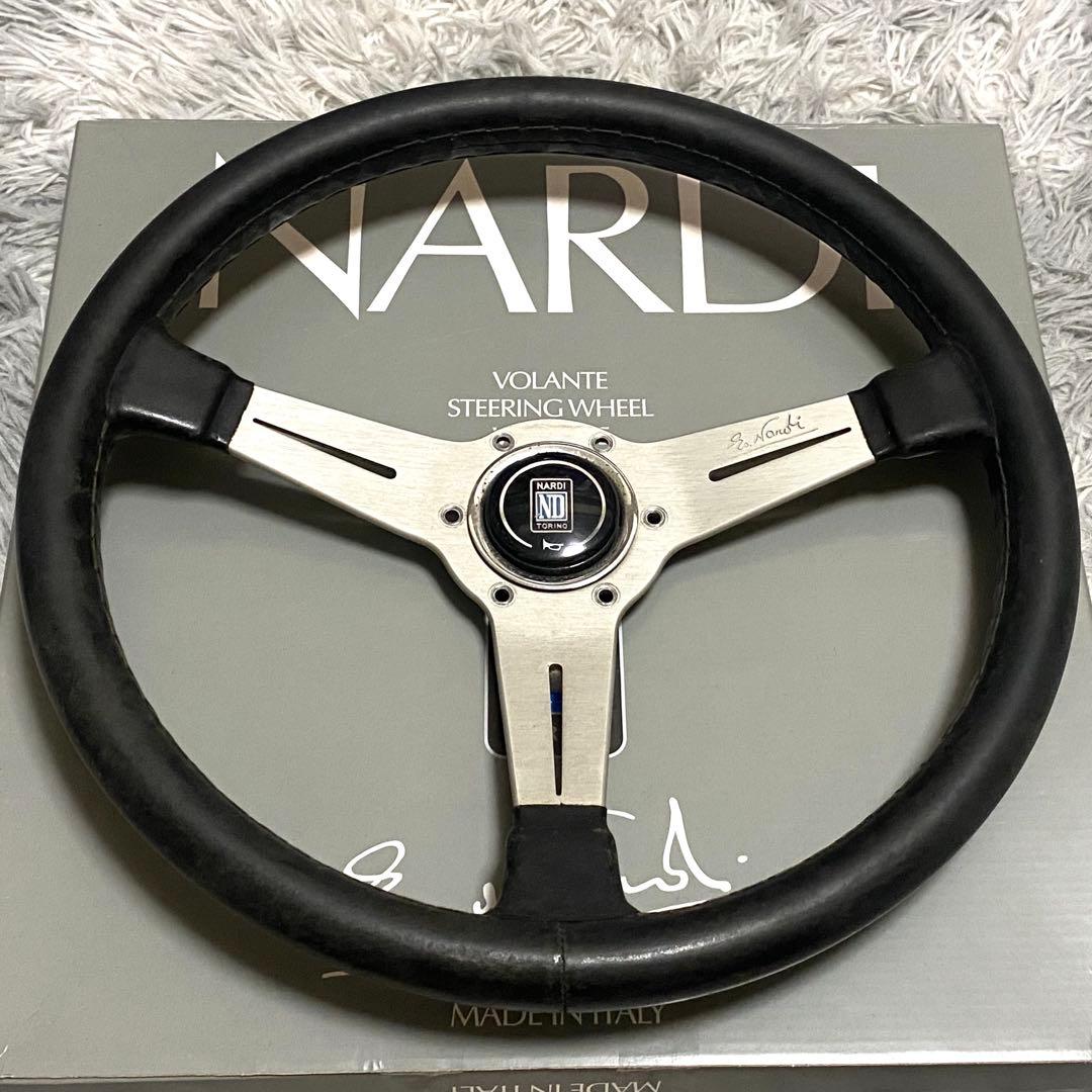 【NARDI】レザーステアリング　36Φ 【ナルディ】即決大歓迎 NARDI ナルディ ステアリング SPORTS タイプラリー ブラックパンチング