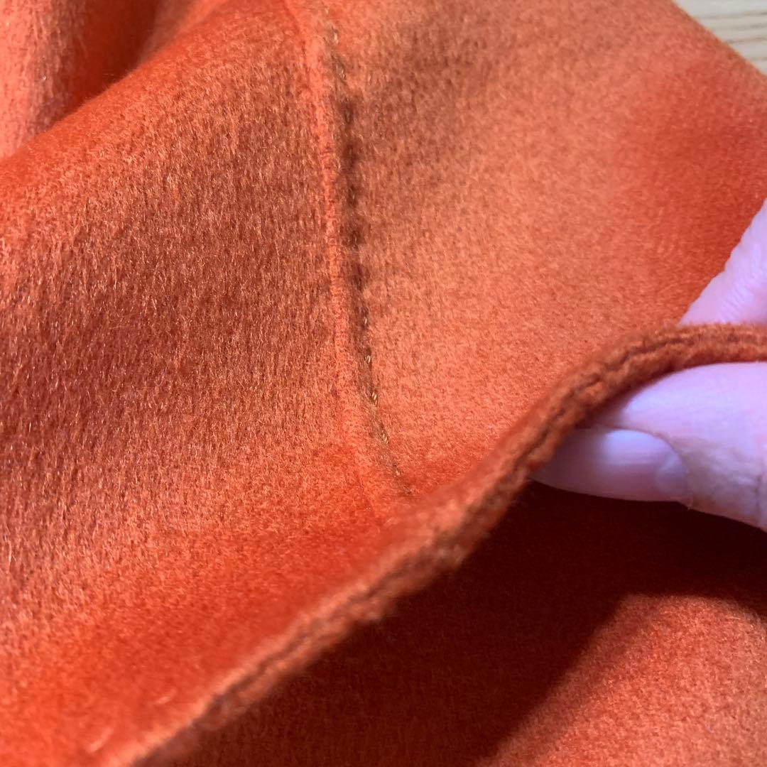 カシミヤ100% 自由区 オレンジ ケープコート