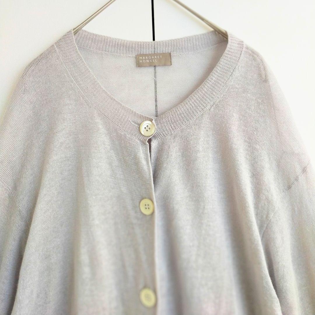 マーガレットハウエル リネン 100％ カーディガン ライトグレー - メルカリ