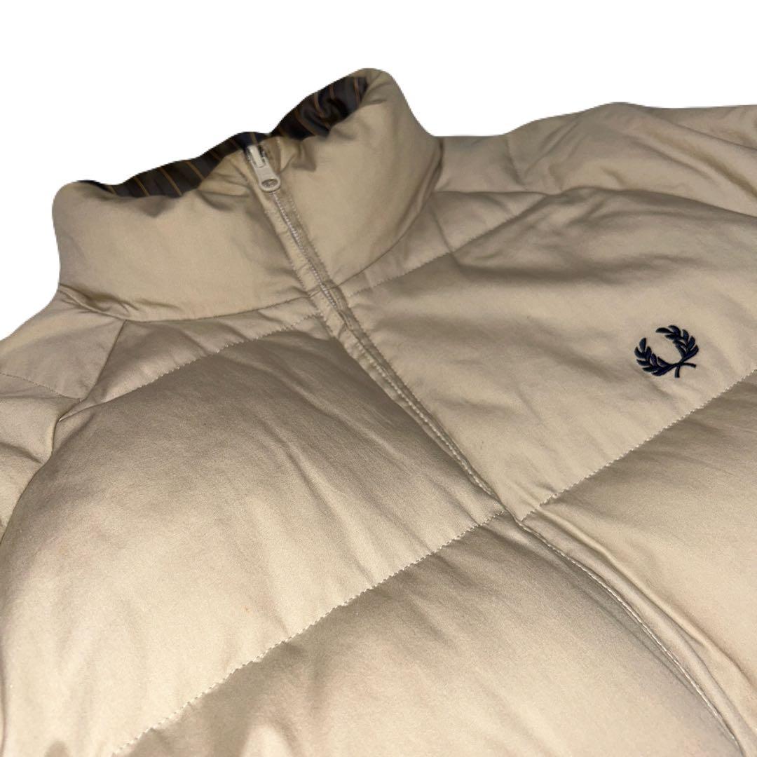 FRED PERRY フレッドペリー ダウンジャケット ベージュ×ブラウン S