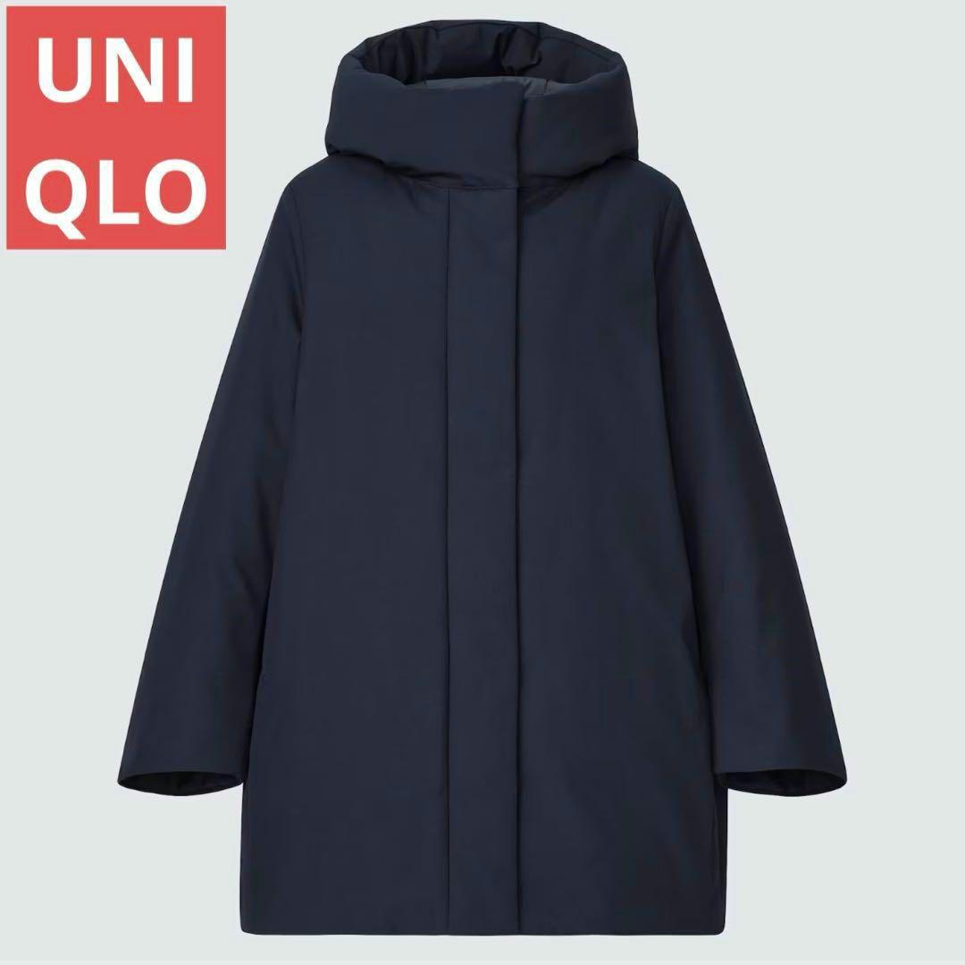 UNIQLO ユニクロ ハイブリッドダウンコート ネイビー Lサイズ - メルカリ