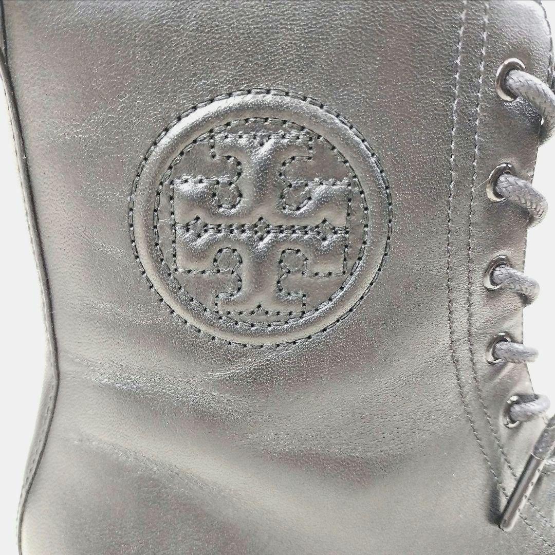 【美品】トリーバーチ ミラー 50 レザー ラグソール ブーティ 23.0cm