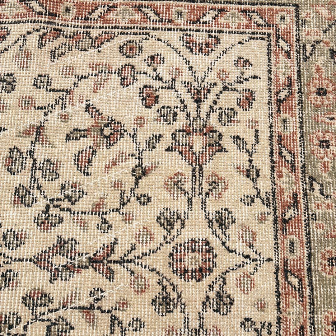 hyokoさま専用トルコ ヴィンテージラグ グリーン ベージュ フローラル