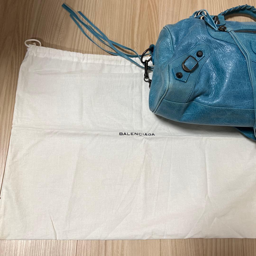 バレンシアガ シティ ターコイズ レアカラー エディターズバッグ 正規