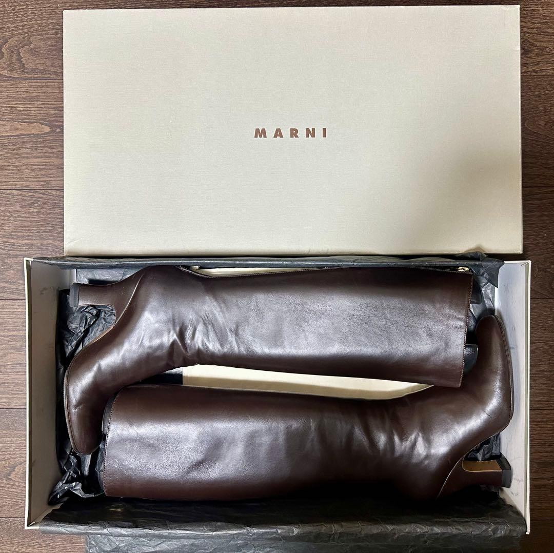 美品/MARNI】ジップアップロングブーツ 38（24.5〜25cm）