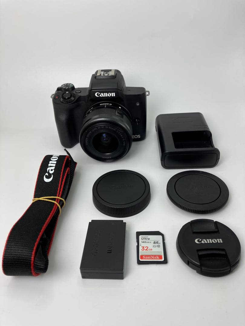 【返品保証・動作確認済】Canon EOS Kiss M2 レンズキットブラック レンタル - Canon EOS Kiss M2 軽量＆ボケが楽しめるダブルレンズ