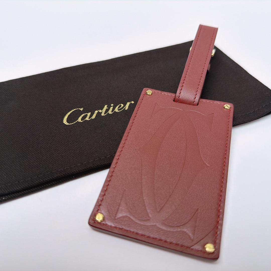 カルティエ マストライン レザー ネームタグ バッグチャーム ボルドー 袋付き1 カルティエ マストライン レザー ネームタグ バッグチャーム ボルドー