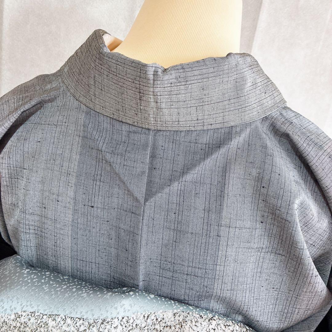 着物のみ〉小紋 着物 紬 トールサイズ しつけ付き 粋 凛とした美 G9