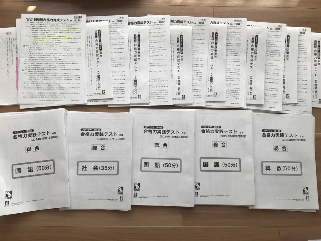 2024年度日能研合格力育成テスト合格力実践テスト難関6年後期全