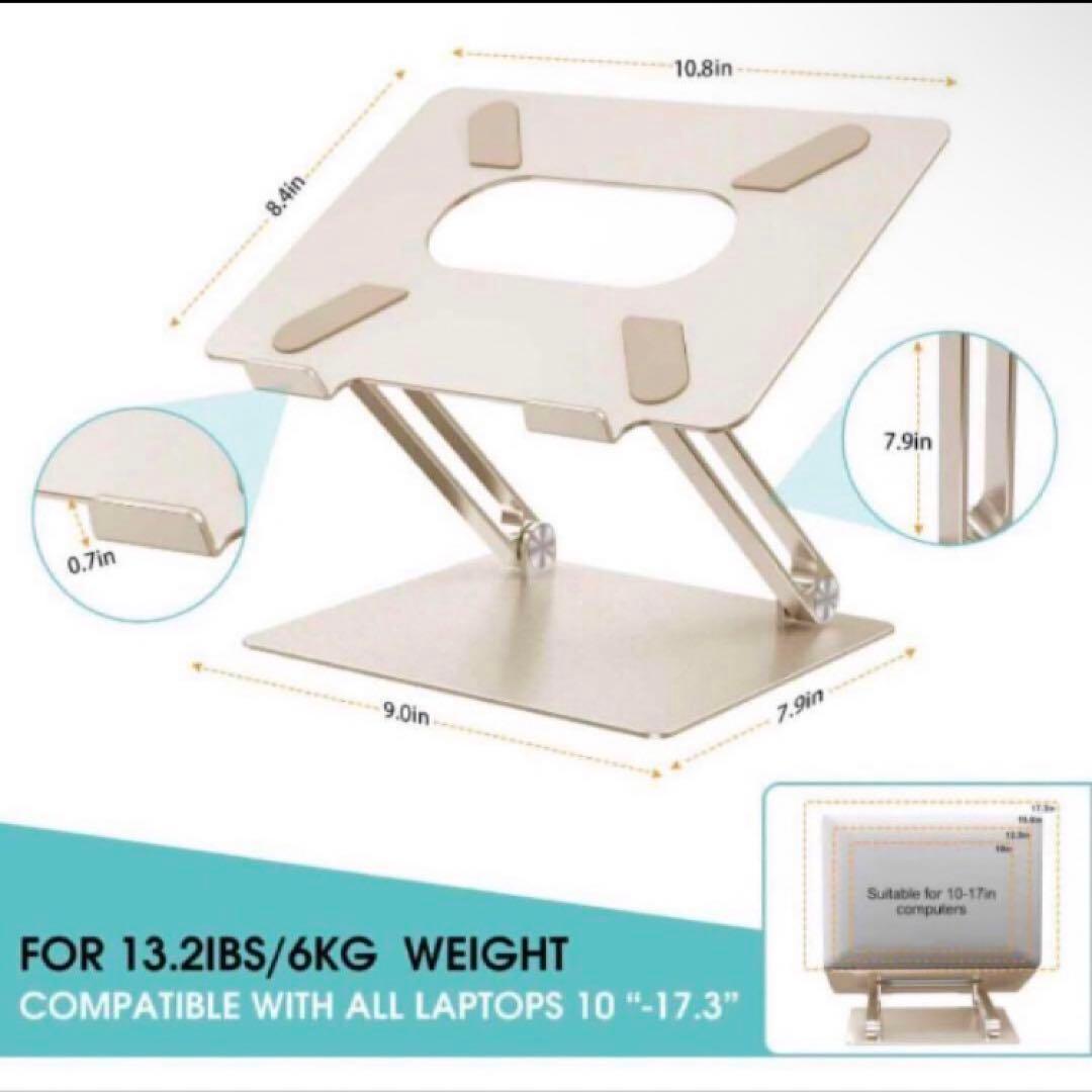 ノートパソコンスタンド 調節可能なマルチアングルスタンド 熱通気口付き