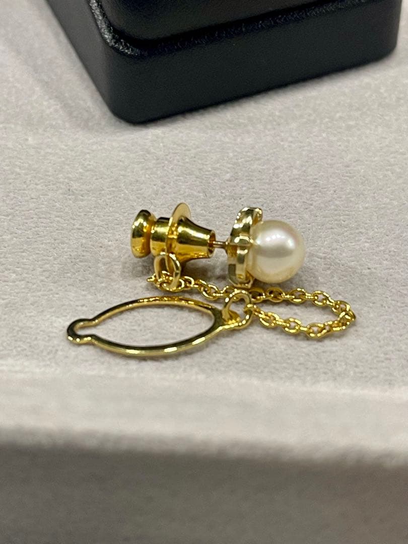 ヴィンテージ ミキモト アコヤパールピンブローチタイタック M K14 刻印