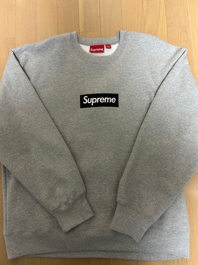 トップス Supreme Box Logo Crewneck Heather Grey L Supreme（シュプリーム） SUPREME Box Logo Crewneck 紙タグ ボックス