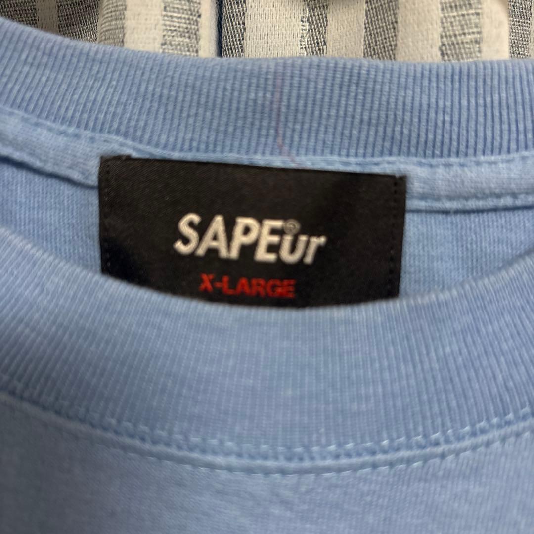 SAPEur 半袖Tシャツ XL ライトブルー サイズラベル サプール 水色