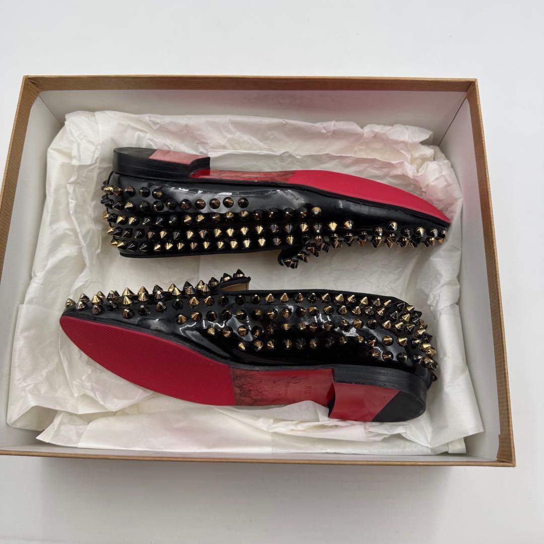 Christian Louboutin スタッズ フラット ブラック パンプス