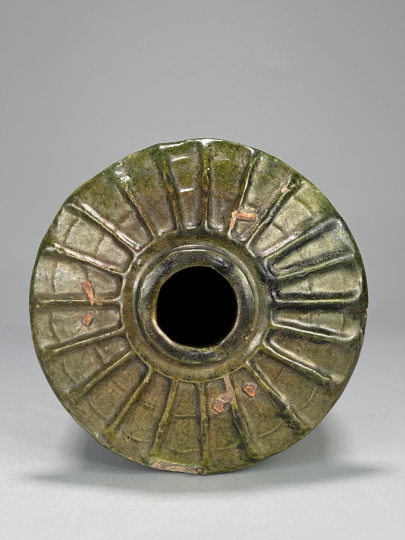 中国古代美術 東漢 漢時代 緑釉陶倉 穀倉形器 三足 出土古