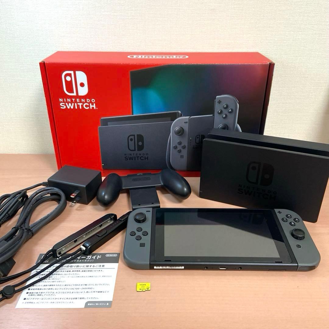 Nintendo Switch 本体 グレー バッテリー強化 メモリーカード付 Nintendo Switch グレー ニンテンドースイッチ バッテリー強化版