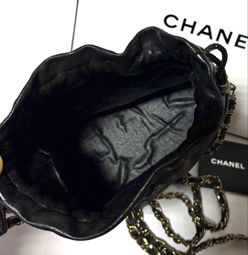 CHANELシャネル☆チェーンショルダー巾着バッグ&ブランドショッパー