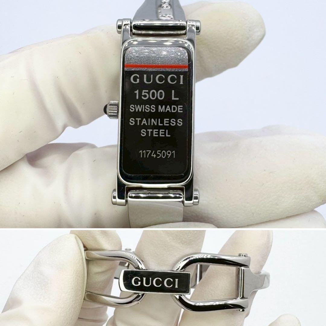 未使用品✨新品電池交換✨稼働 GUCCI 1500L 1Pダイヤ 1Pオニキス