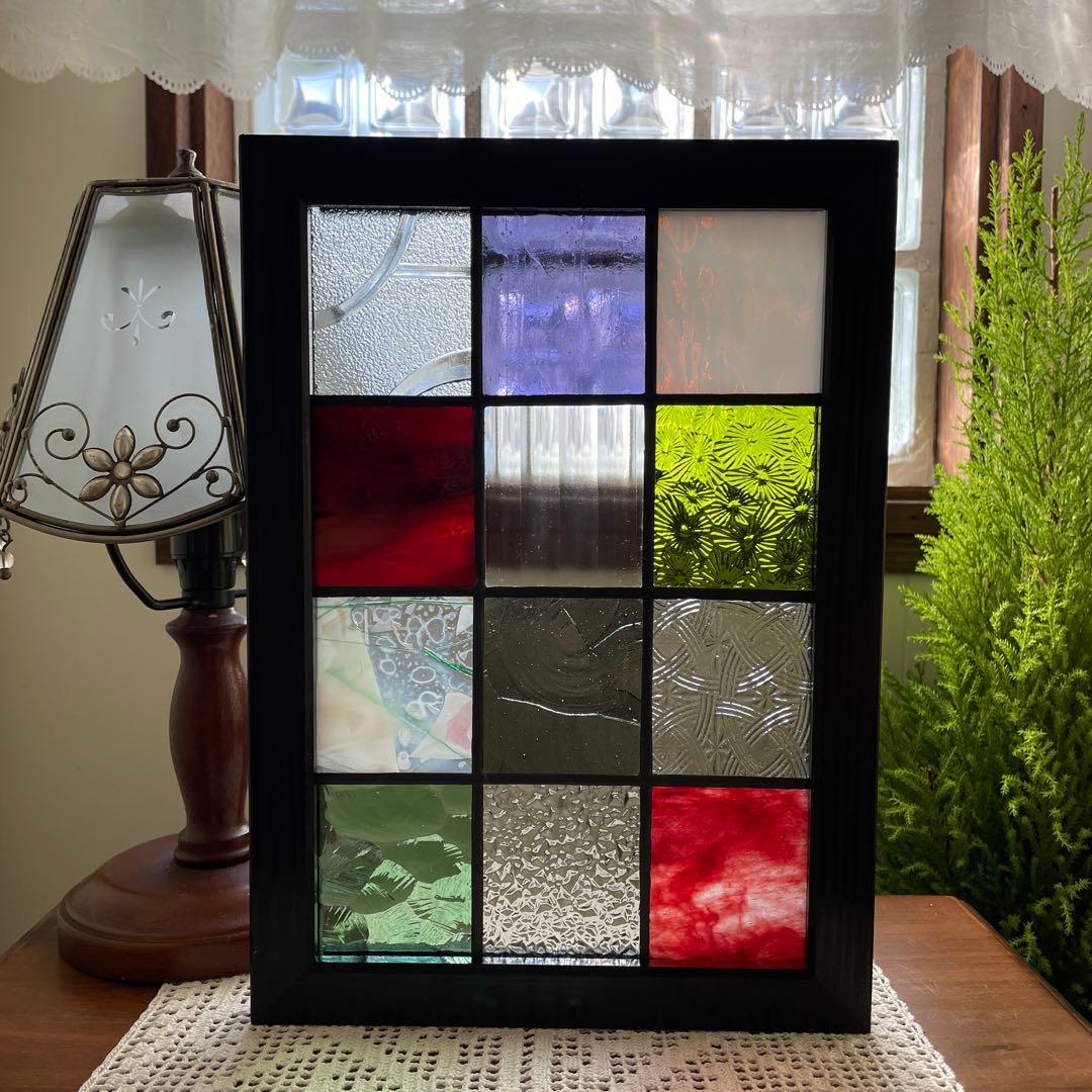 ステンドグラス パネル 大正ロマン 和モダン 格子戸 - メルカリ
