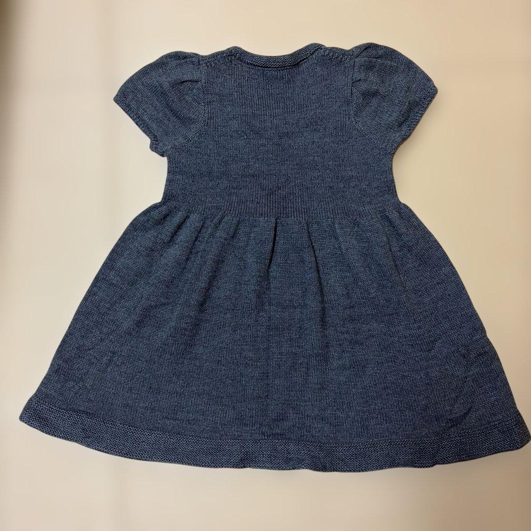 BURBERRY BLUE LABEL 半袖ニットワンピース ネイビー 38 - メルカリ