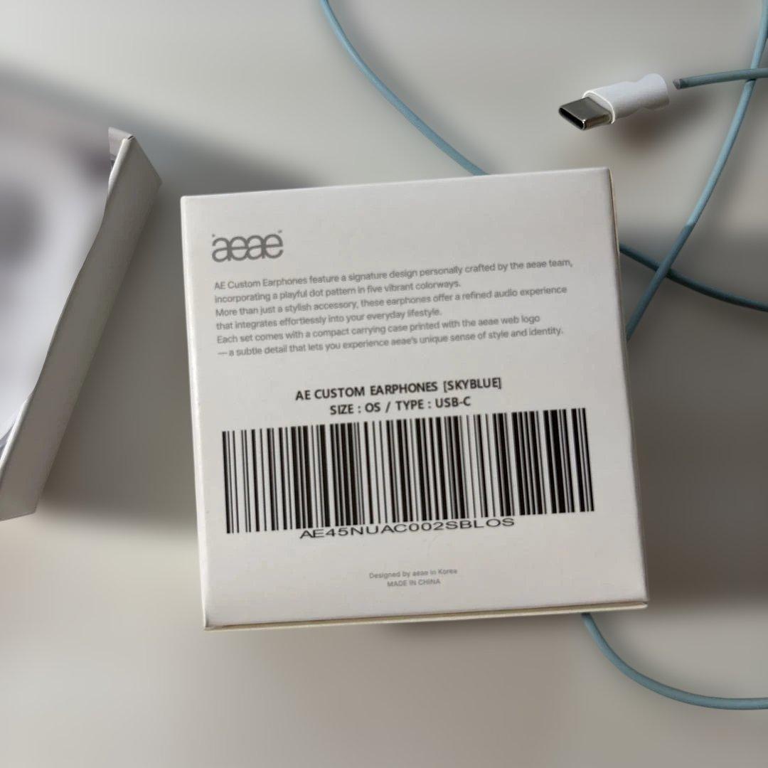 aeae 有線イヤフォン 水色 アイスブルー 韓国 USB-C イヤホン - メルカリ