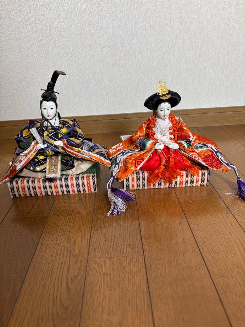 ひな人形セット 男雛 女雛 ランプ付き レトロ - メルカリ