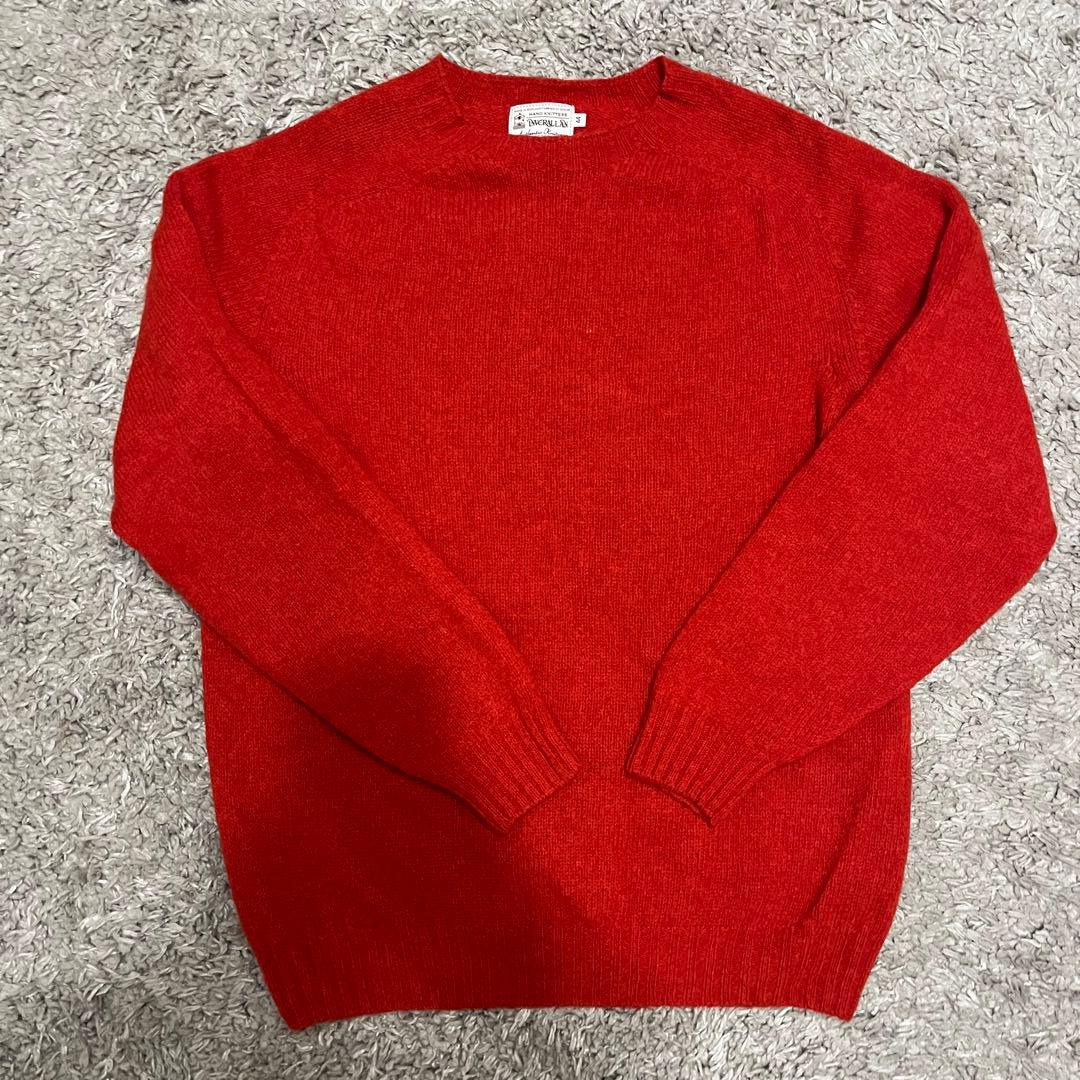 （専用）Inverallan シェットランドウールセーター 44 レッド INVERALLAN インバーアラン シェットランドセーター TUDOR(チューダー