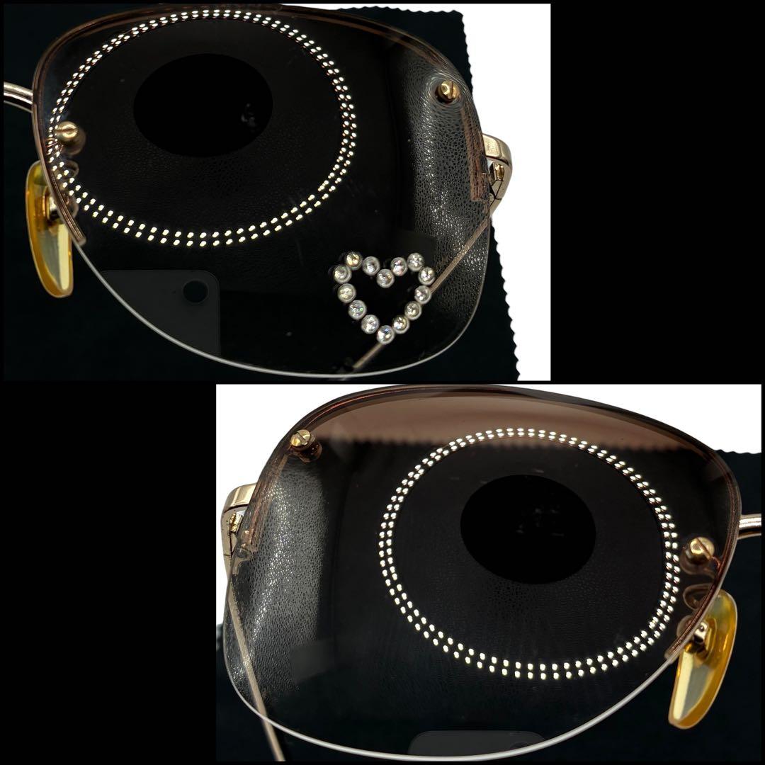 良品】Chloe クロエ ティアドロップ ハート ラインストーン サングラス