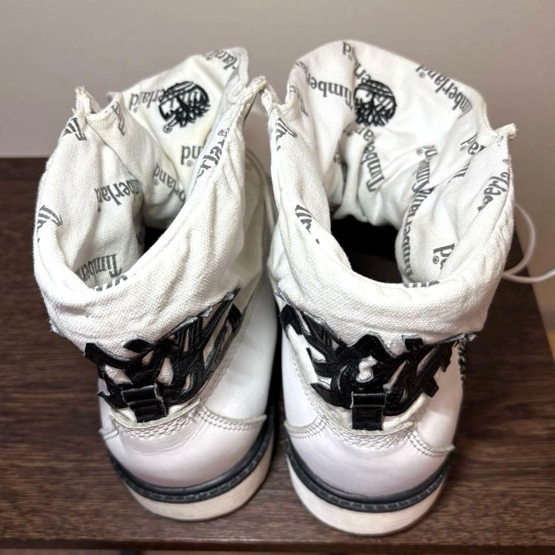 希少ホワイト】Timberland ❖ ビッグツリーロゴ ロールトップブーツ