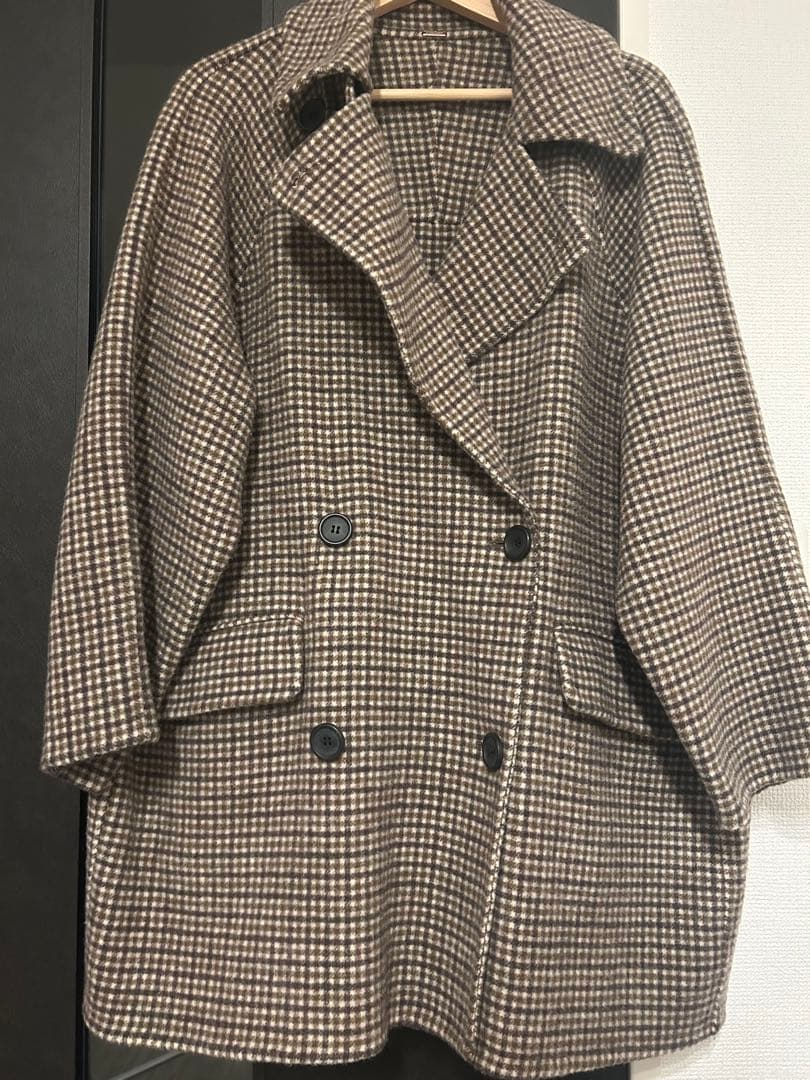 ミラオーウェン Mila Owen 衿ストラップハーフ丈リバーPコート ウール