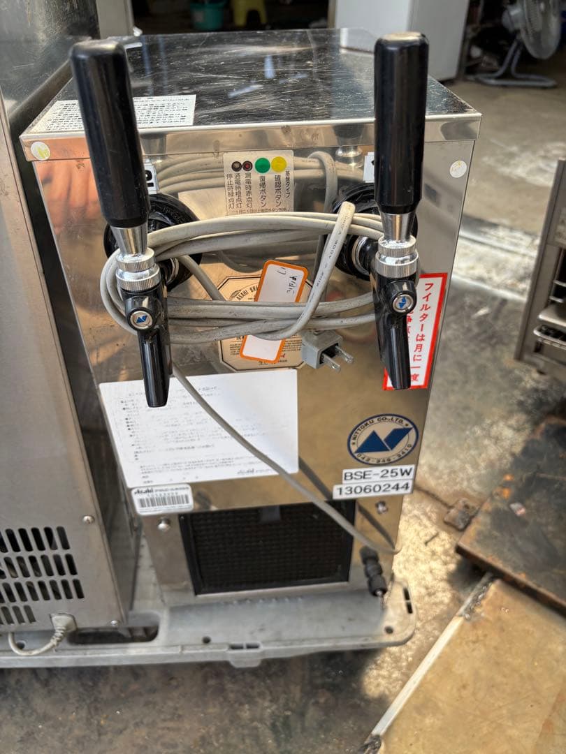 ビールサーバーBSE-25W アサヒ ヘッド 減圧弁 ビア ディスペンサー 2023年製 ニットク 2口 ビールサーバー BSE-25W ドラフトタワー仕様