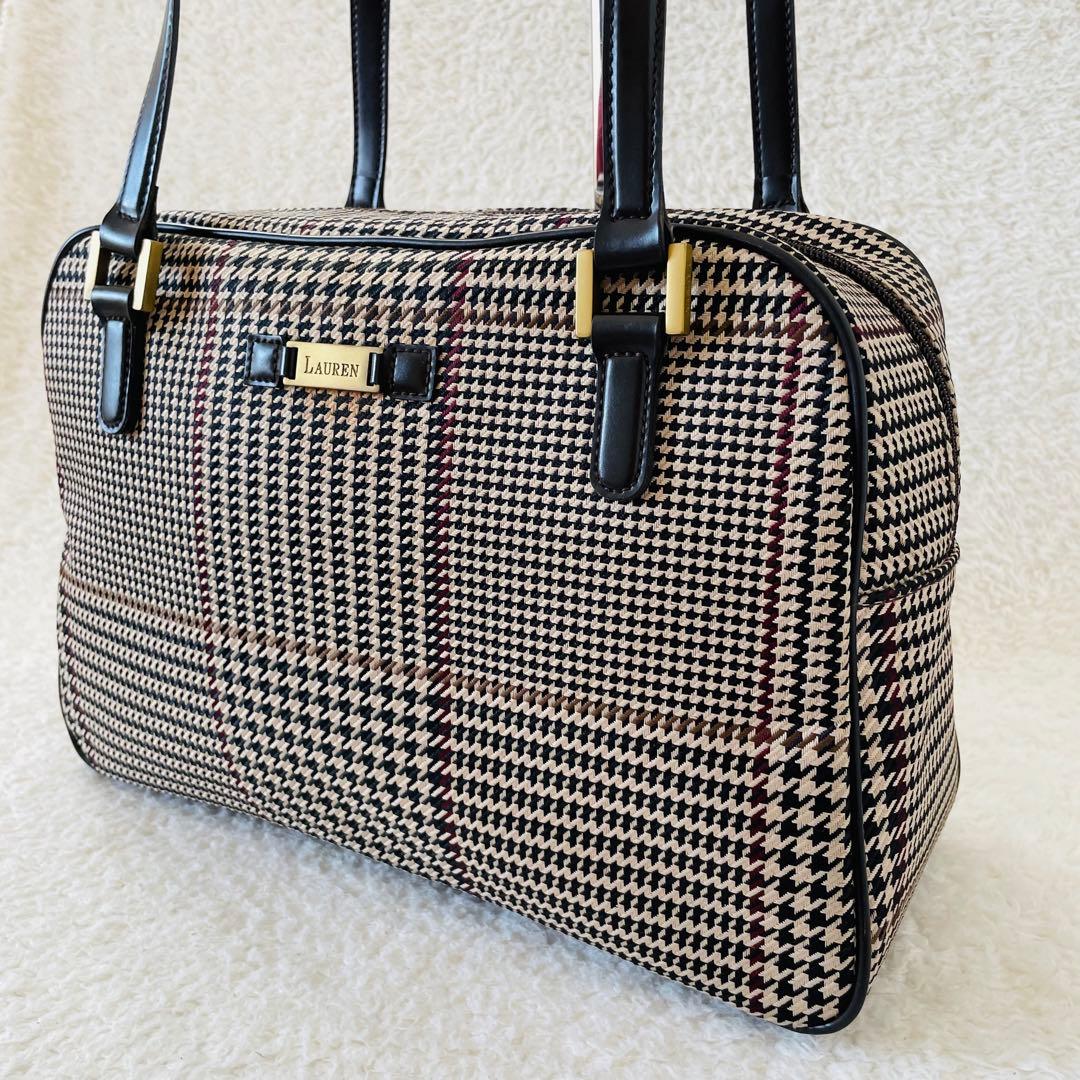 美品】ラルフローレン トートバッグ 肩掛け ワンショルダーバッグ 千鳥