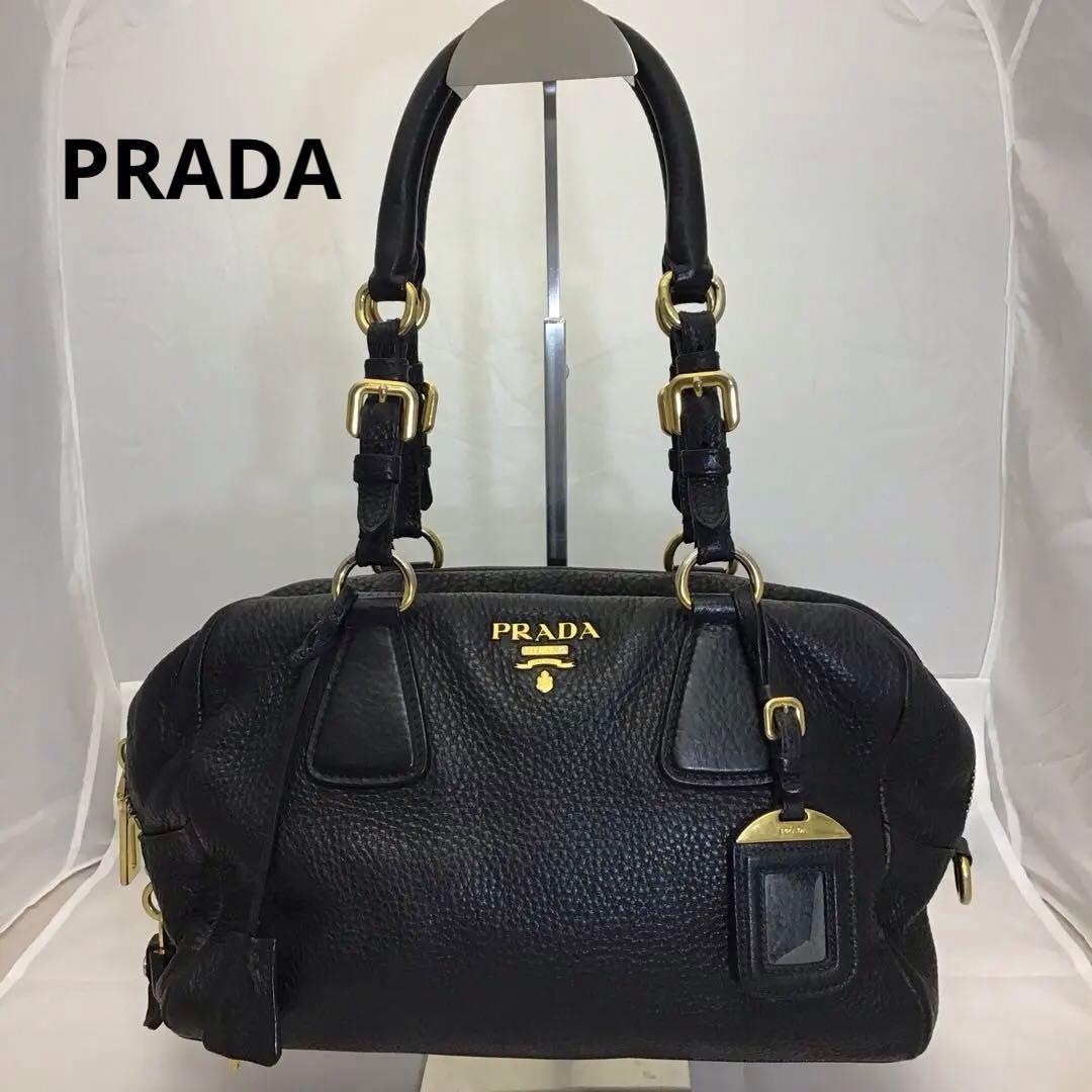 ❣️PRADAプラダ❣️レザーミニボストンバック　ヴィッテロダイノ　B3091M ❣️PRADAプラダ❣️レザーミニボストンバック ヴィッテロダイノ