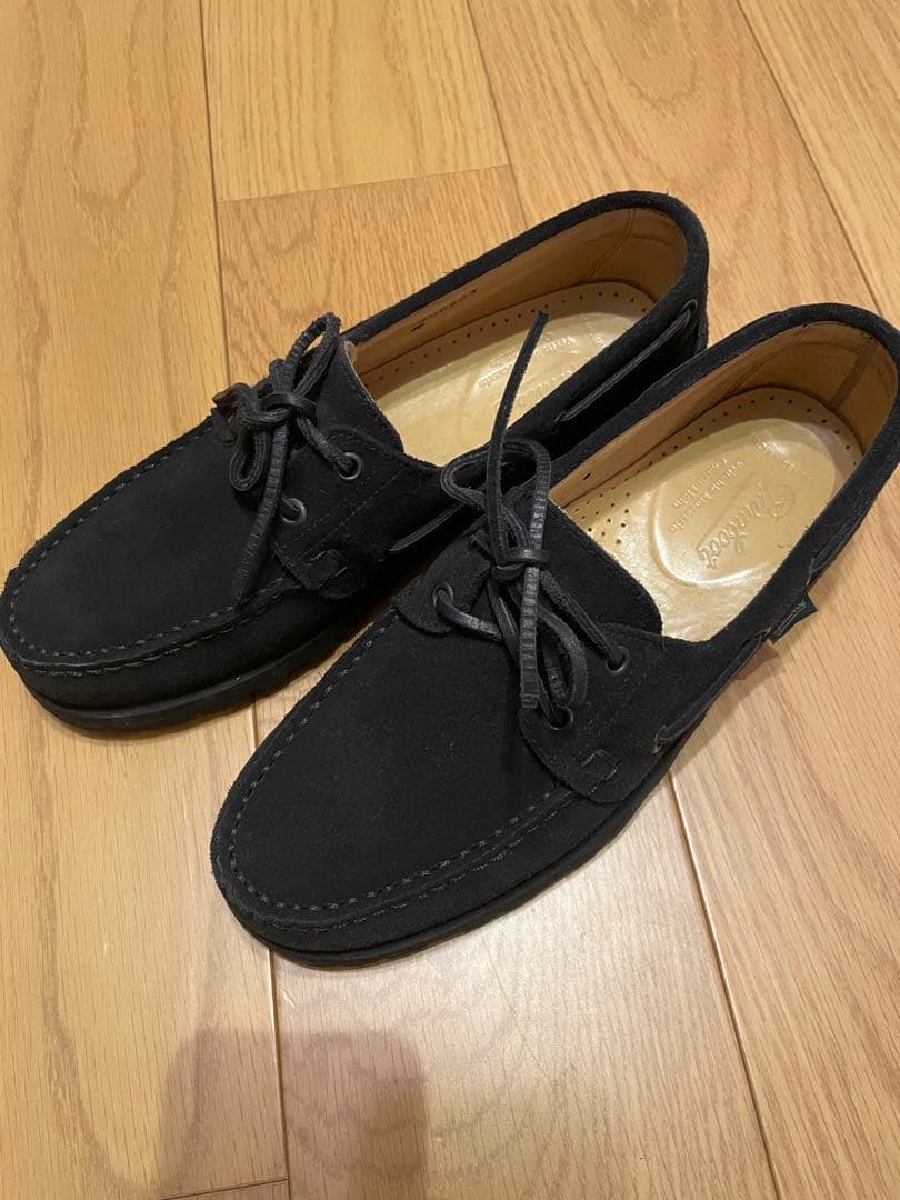 パラブーツ　malo レイド　ブラックスエード　UK7.5 ユナイテッドアローズのパラブーツ別注スエード地のMalo: 男のマジメ服